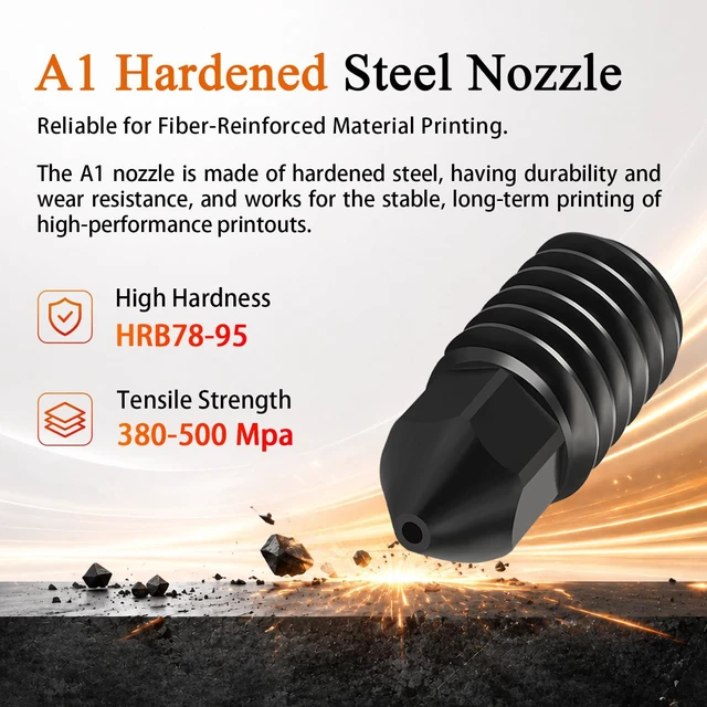 Alt view image 4 of 7 - 2Pack 0.2mm A1 Hotend for Bambu A1/A2L Hardened Steel Nozzle Kit Hot End Removable Nozzles, High Precision Extrusion, WearResistant, 350°C HighTemp, Includes 2PCS Silicone Socks for Bambu Lab