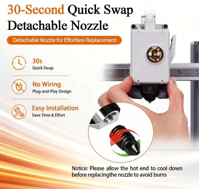 Alt view image 5 of 7 - 2Pack 0.2mm A1 Hotend for Bambu A1/A2L Hardened Steel Nozzle Kit Hot End Removable Nozzles, High Precision Extrusion, WearResistant, 350°C HighTemp, Includes 2PCS Silicone Socks for Bambu Lab