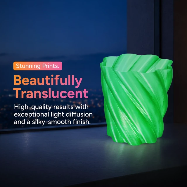 Alt view image 2 of 7 - Panchroma Translucent PLA Filament 1.75mm, 1kg, Green Neatly Wound, Semi Transparent PLA, Easy Print & Smooth Feeding, Compatible with Bambu Lab & Most 3D Printers