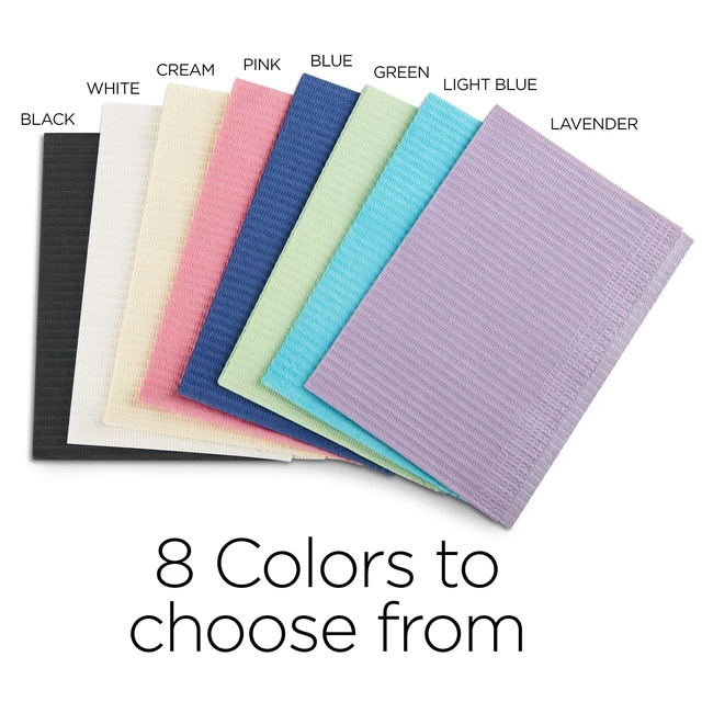 Alt view image 4 of 4 - 125 Pack White Disposable Patient Bibs, 18" x 13", 3 Ply Waterproof Paper Bib Sheet with Poly Back, Dental, Medical, Tattoo, Nail Tray or Table Cover, 125 Pack