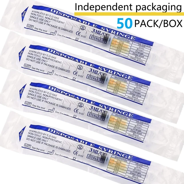 Alt view image 4 of 5 - Luer lock 3ml 20Ga 1 Inch(25mm), 50 Pack Sterile Lab Utensils for Scientific Research, Industrial Dispensing or Liquid Measuring