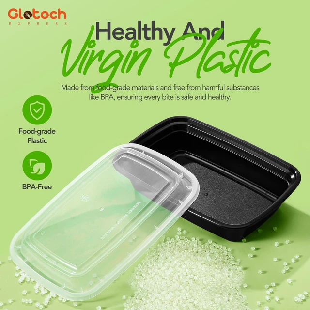 Alt view image 5 of 7 - Meal Prep Containers with Lids, 24 oz, 50 Pack (100-Piece) Reusable BPA-Free Food Prep Containers, Leakproof, Durable, Microwave, Freezer and Dishwasher Safe, for Lunch and Meal Prep