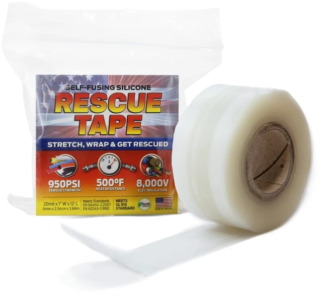 Main image of Rescue Tape, Self-Fusing Silicone Repair Tape, 1 in x 12 ft, Clear Self-Fusing Silicone Design, Waterproof Seal, Leak Repair, Heat Resistant, Electrical Insulation