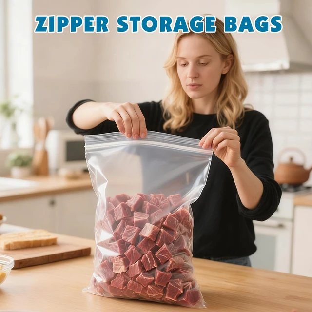 Alt view image 5 of 7 - 40 Pack Large 3 Gallon Storage Bags with Zipper Top, 16 x 18in Zipper Bags Clear Plastic Bag for Storage, Reusable, Sealable Storage Bag for Clothes, Travel & Moving, Double-sided Thickness 4 Mil