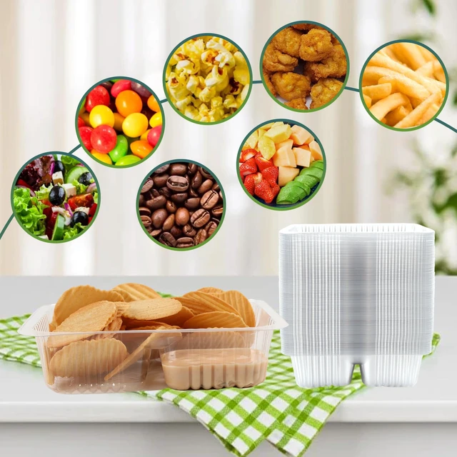 Alt view image 4 of 7 - 200 Pcs 12oz 6.5''x5'' Plastic Nacho Trays Disposable Tray for Nachos & Cheese Dip, 2 Compartment Movie Night Snack Trays Great for Snacks, Fair Foods