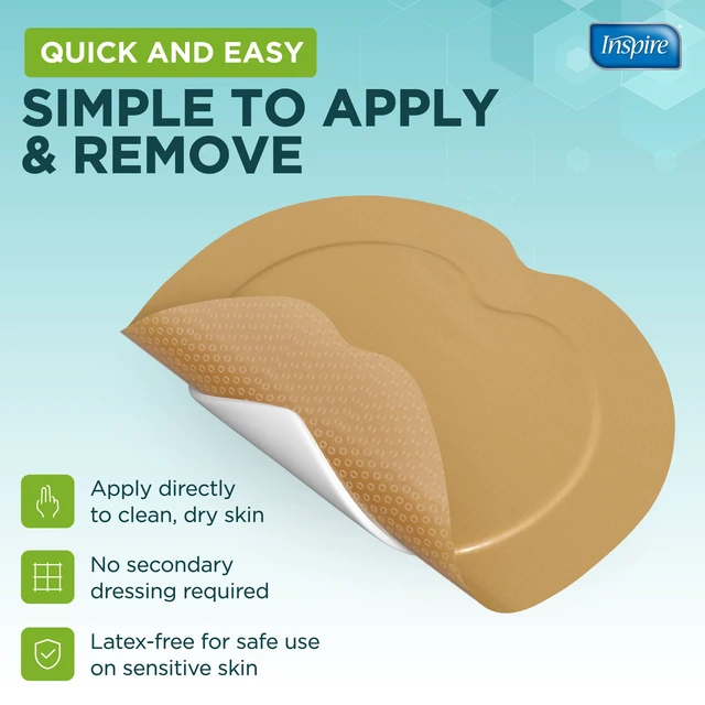 Alt view image 6 of 7 - Sacral Silicone Foam Dressing Large Waterproof Bandages for Wounds, Burns & Bed Sores Safe for Sensitive Skin, Adhesive Pad Sacrum Dressings for Post-Surgery Wound Care (7 x 7 in) (15 Pack)