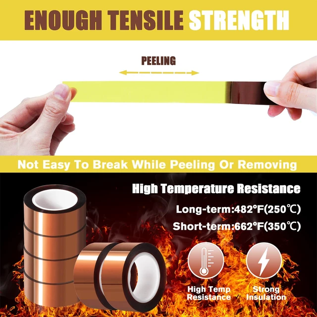 Alt view image 5 of 7 - 6 Rolls 20mm x16m(52FT) Heat Tape High Temperature Heat Resistant Tape Heat Transfer Tape for Heat Sublimation Press Vinyl,No Residue