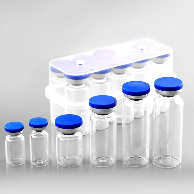 Alt view image 6 of 7 - 3ml Sealed Sterile Glass Empty Vials for Injection, 50 Pack Peptide Vial with Self Healing Injection Port and Plastic-Aluminum Flip Caps