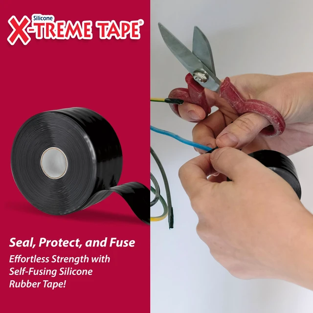 Alt view image 2 of 5 - Self Fusing Silicone Tape - 2 Inch x 36 Ft Roll - Black Heavy Duty Rubber Electrical Tape, Waterproof, For Automotive, Hose, Pipe, Outdoor & Emergency Repairs, Insulating, Flexible