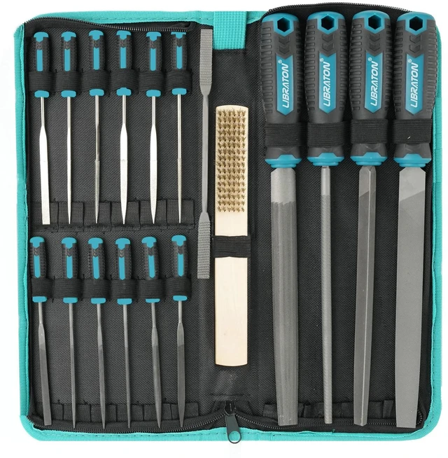 Main image of 31PCS Metal File Set, Metal Files, 12 Needle Files For Metal, Steel, Wood, Metalworking, Woodworking, Hobby & Crafts, with Riffler File, 12 Sandpapers, Steel Brush, Carry Case