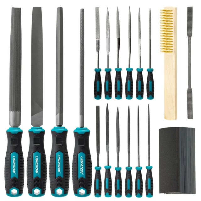 Alt view image 2 of 7 - 31PCS Metal File Set, Metal Files, 12 Needle Files For Metal, Steel, Wood, Metalworking, Woodworking, Hobby & Crafts, with Riffler File, 12 Sandpapers, Steel Brush, Carry Case
