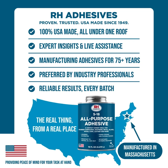 Alt view image 4 of 6 - S-18 All-Purpose Adhesive 16 oz -Contact Cement for Headliner, Upholstery Multi-surface adhesive, bonds rubber, metal, leather, felt, wood and glass, for car headliners and upholstery