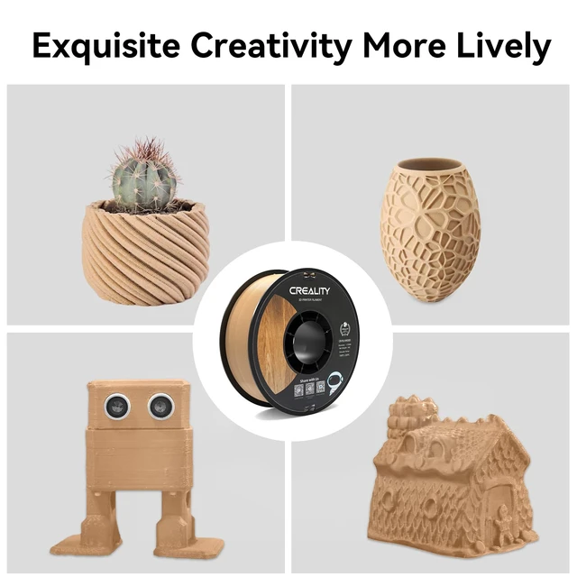 Alt view image 3 of 6 - 3D Printer Filament Brown 1KG, Wood Filament PLA 1.75mm, Dimensional Accuracy +/- 0.03mm, Warp-Free and Clog-Free Fit for Most 3D Printers