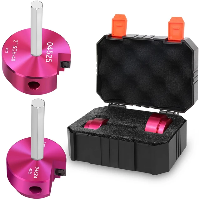 Main image of PVC Fitting Saver 1 1/2 & 2 Inch Head,PVC Pipe Reamer Socket Saver Plastic Pipe Fitting Reamer for Plumbing Sch.40 CPVC ABS Socket Hub Removing, with 3/8-Inch Hex Shaft, Fits 1/2" Drills