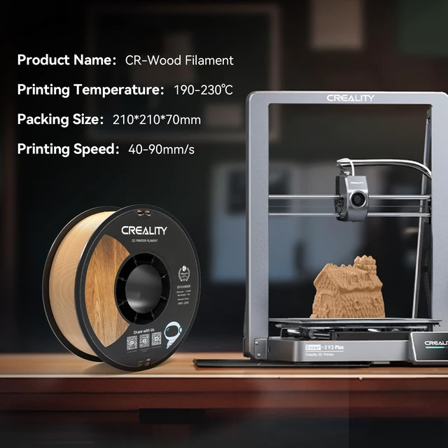 Alt view image 5 of 6 - 3D Printer Filament Brown 1KG, Wood Filament PLA 1.75mm, Dimensional Accuracy +/- 0.03mm, Warp-Free and Clog-Free Fit for Most 3D Printers