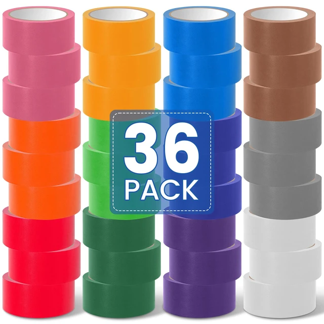 Main image of 36 Pack Rainbow Colored Duct Tape, 12 Colors 10 Yards x 2 Inch Duct Tape Heavy Duty Duct Tape, Waterproof, Tear by Hand, No Residue Colorful Duct Tape for Packaging, Arts & Crafts, Marking and DIY