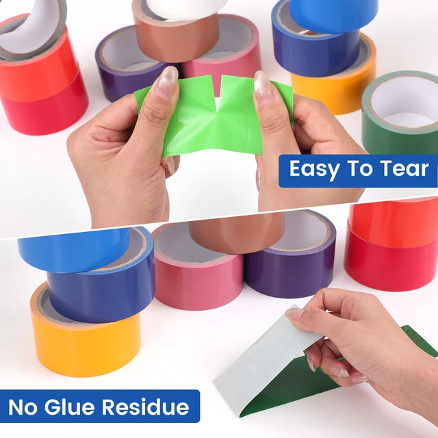 Alt view image 4 of 7 - 36 Pack Rainbow Colored Duct Tape, 12 Colors 10 Yards x 2 Inch Duct Tape Heavy Duty Duct Tape, Waterproof, Tear by Hand, No Residue Colorful Duct Tape for Packaging, Arts & Crafts, Marking and DIY