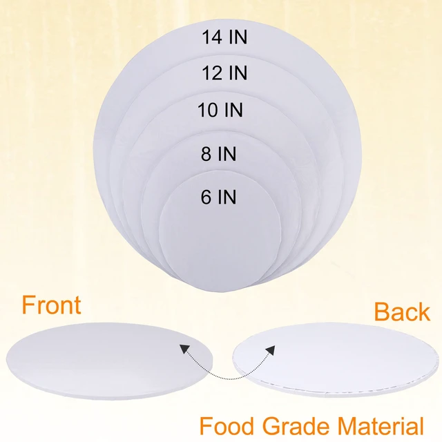 Alt view image 5 of 7 - 14 inch Round Cake Drum Boards, 1/4 Inch Thick White Corrugated Cardboard Cake Base Grease-Resistant Cake Boards for Multi-Layer Cakes, Weddings & Parties 10 Pack