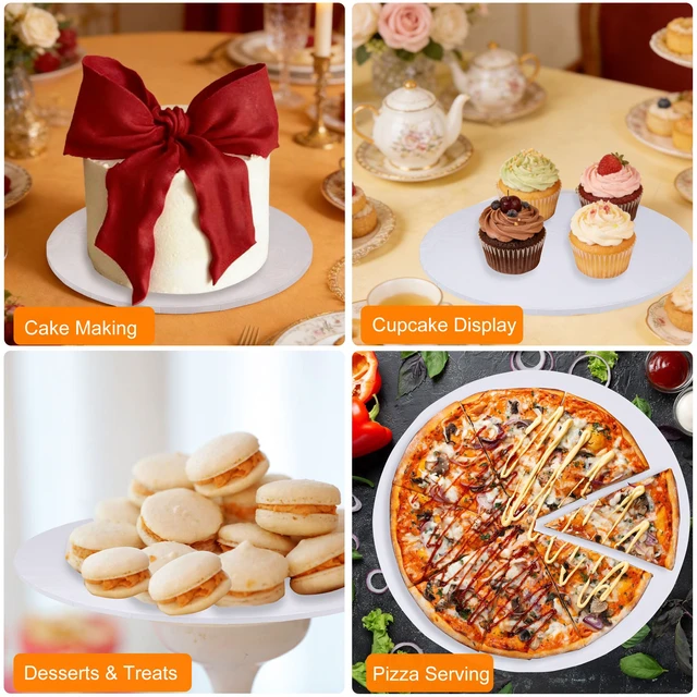 Alt view image 6 of 7 - 14 inch Round Cake Drum Boards, 1/4 Inch Thick White Corrugated Cardboard Cake Base Grease-Resistant Cake Boards for Multi-Layer Cakes, Weddings & Parties 10 Pack