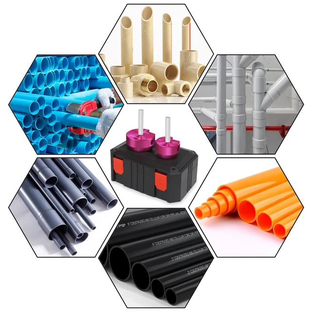 Alt view image 7 of 7 - PVC Fitting Saver 1 1/2 & 2 Inch Head,PVC Pipe Reamer Socket Saver Plastic Pipe Fitting Reamer for Plumbing Sch.40 CPVC ABS Socket Hub Removing, with 3/8-Inch Hex Shaft, Fits 1/2" Drills