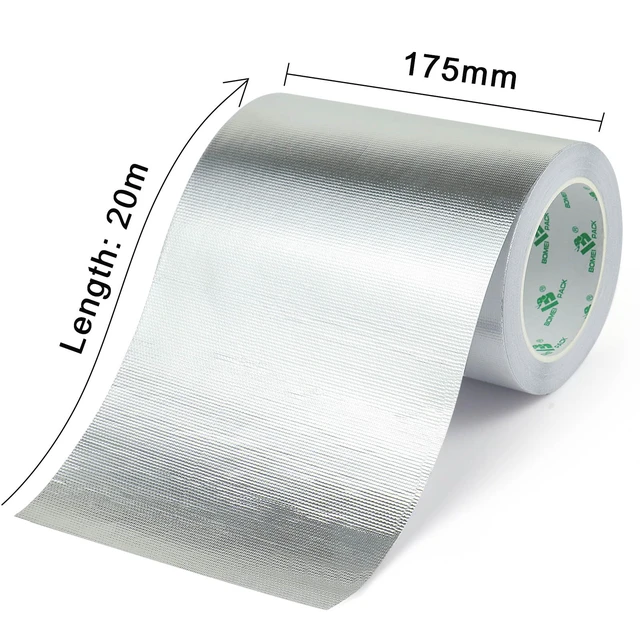 Alt view image 2 of 7 - Adhesive Aluminum Foil Heat Shield Tape 1Pack 7inch x 66ft Barrier Fiberglass Thermal Insulation Reflective Material High Temp Protectionn