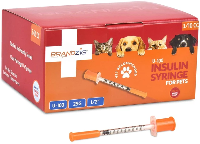 Main image of U-100 Pet Insulin Syringes 29G 3/10cc, 1/2" 100-Pack