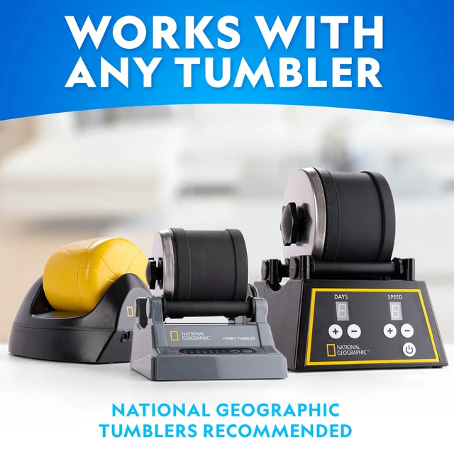 Alt view image 3 of 7 - NATIONAL GEOGRAPHIC Rock Tumbler Grit and Polish Refill Kit - Tumbling Grit Media, Polish Up to 20 lbs. of Rocks, Works with any Rock Polisher & Tumbler Supplies