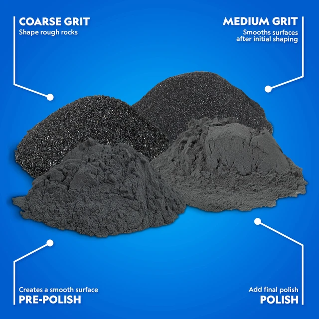 Alt view image 2 of 7 - NATIONAL GEOGRAPHIC Rock Tumbler Grit and Polish Refill Kit - Tumbling Grit Media, Polish Up to 20 lbs. of Rocks, Works with any Rock Polisher & Tumbler Supplies
