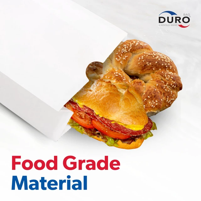Alt view image 5 of 7 - 8# White Paper Lunch Bags, 500 Count, 6.12 x 4.12 x 12.43 In Paper Lunch Bags Bulk, Large Disposable Sacks for Sandwiches, Bagels, Deli, Bakery, Grocery, Takeout & Delivery