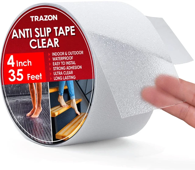 Main image of Grip Tape - Heavy Duty Anti Slip Tape Clear Outdoor/Indoor 4In*35Ft, Non Slip Roll/Stickers Easy to Cut Waterproof for Bathtub, Shower Floor, Pool, Stairs Safety Non Skid, Comfortable for Bare Foot