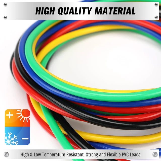 Alt view image 4 of 7 - 5-Piece Dual-Ended Alligator Clip Test Leads, 1000V 15A 3.5ft/1M Electrical Alligator Clips, Flexible Copper Cable Crocodile Clip, Mini Jumper Wires with Gator Clips