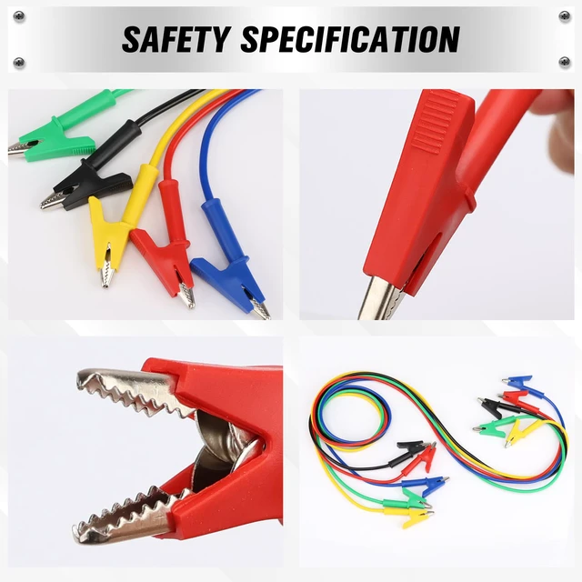 Alt view image 6 of 7 - 5-Piece Dual-Ended Alligator Clip Test Leads, 1000V 15A 3.5ft/1M Electrical Alligator Clips, Flexible Copper Cable Crocodile Clip, Mini Jumper Wires with Gator Clips