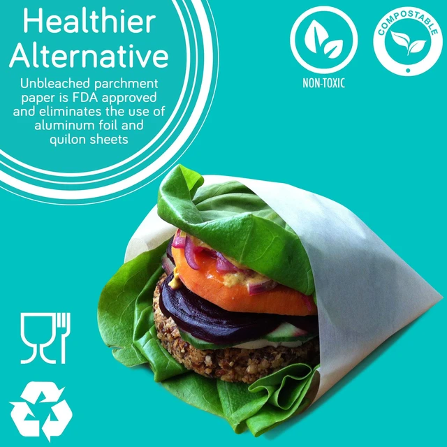 Alt view image 5 of 7 - 1000 Sheets 8 x 10.75 Dry Wax Paper Sheets for Food, Greaseproof Sandwich Wrapping, Interfolded Deli Wax Paper for Fries, Burgers, Food Basket, Made in USA