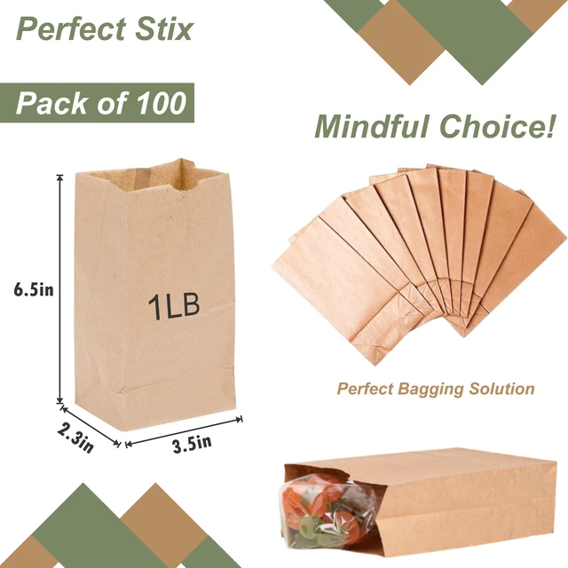 Alt view image 2 of 7 - 1lb Brown Bags- Pack of 400 (3.5"W x 6.5"H x 2.3"L)
