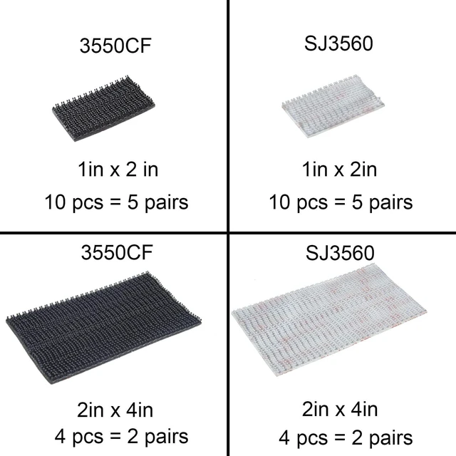 Alt view image 2 of 6 - Dual Lock Tape 1in x 2in 10pcs, Heavy Duty Mounting Tape Interlocking Tape Reclosable Fastener Self Sticky SJ3550 Strip for EZ Pass Mounting Tape