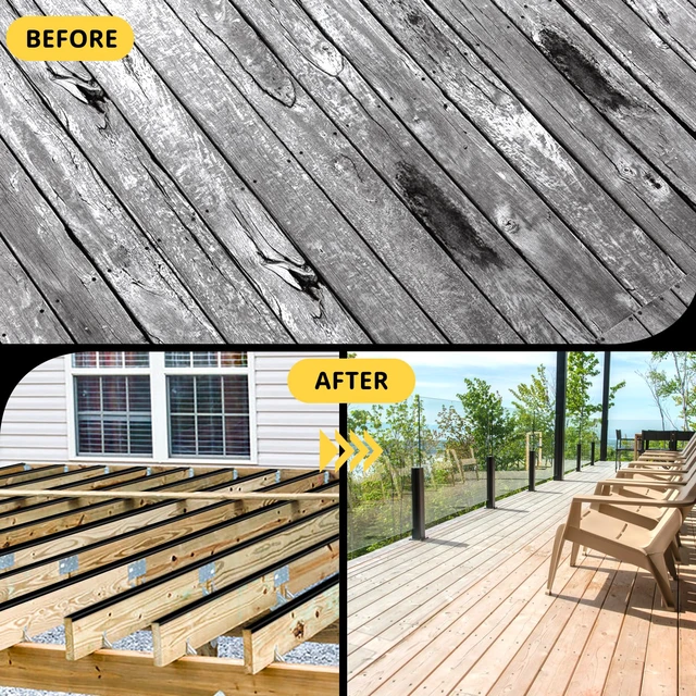 Alt view image 7 of 7 - Joist Tape for Decking 2'' X 50', 4 Rolls Waterproof Deck Tape Weather-Resistant and Anti-Corrosion Joist Tape, Self-Adhesive for Extend Deck Life for Wood Joists Beams Roof Rv