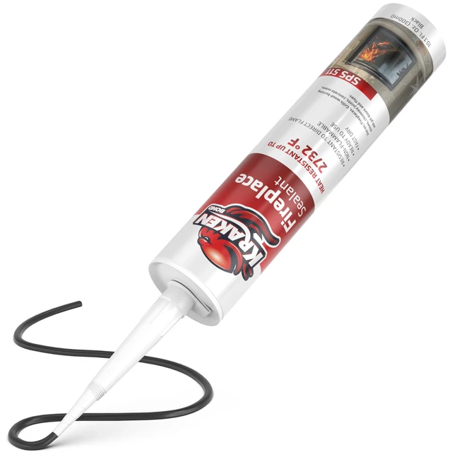 Alt view image 2 of 6 - High Temperature Black Fireplace Sealant 2732°F - (2x10.1oz.) Fire Resistance Up to 2732°F, High Temp Fire Caulk for Ovens, Stoves, Chimneys - Fast Dry, Paintable, Non-Flammable, 2 Pack