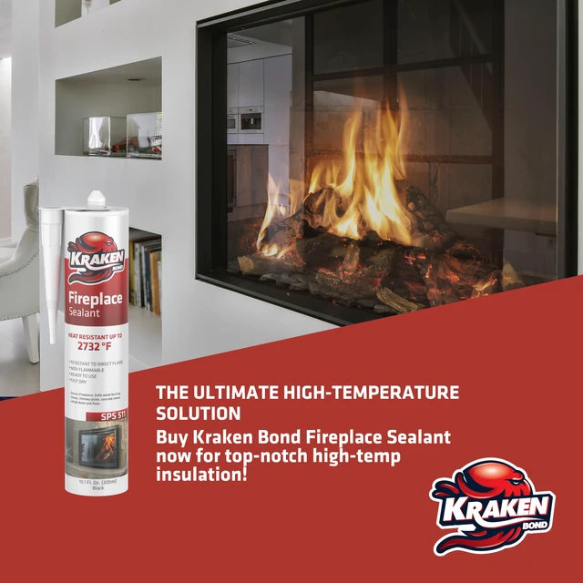 Alt view image 6 of 6 - High Temperature Black Fireplace Sealant 2732°F - (2x10.1oz.) Fire Resistance Up to 2732°F, High Temp Fire Caulk for Ovens, Stoves, Chimneys - Fast Dry, Paintable, Non-Flammable, 2 Pack