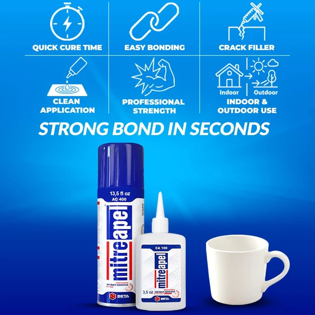 Alt view image 5 of 7 - CA Glue with Activator (3x1.7oz-3 x 6.7 floz)Instant Bond Professional Cyanoacrylate Adhesive and Super Glue Accelerator for Woodworking,Ceramic,3D Printing,Glass, DIY&Craft, Plastic,Repair