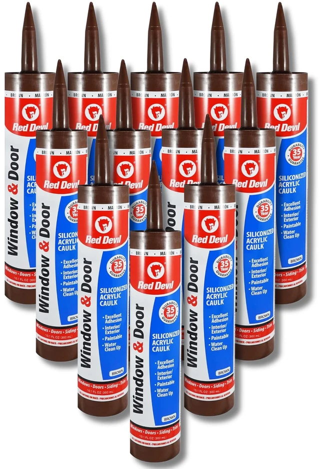 Main image of 084640 Window & Door Siliconized Acrylic Caulk (Brown), 10.1 oz