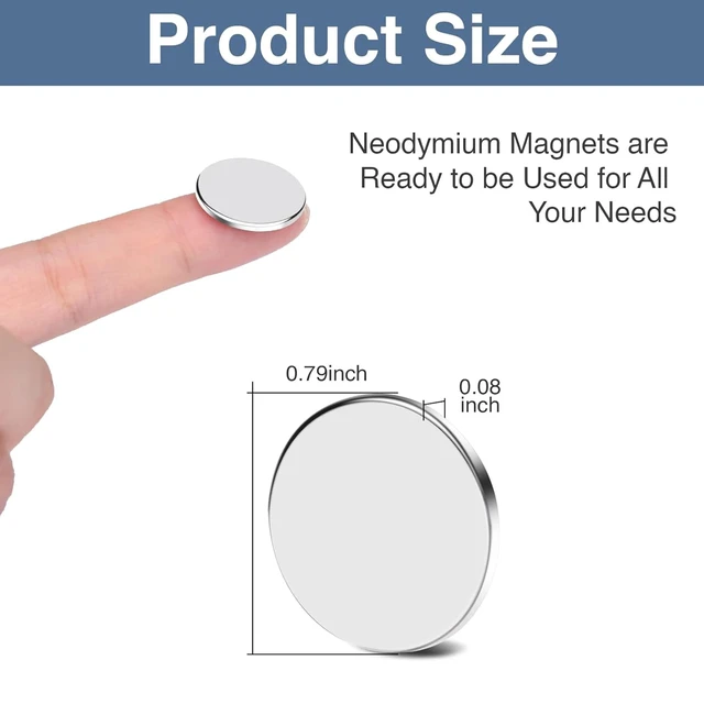 Alt view image 2 of 6 - 40Pcs Strong Rare Earth Magnets, 20x2mm Neodymium Magnet Round Fridge Magnets, Powerful for Fridge, DIY, Building, Scientific, Craft, and Office