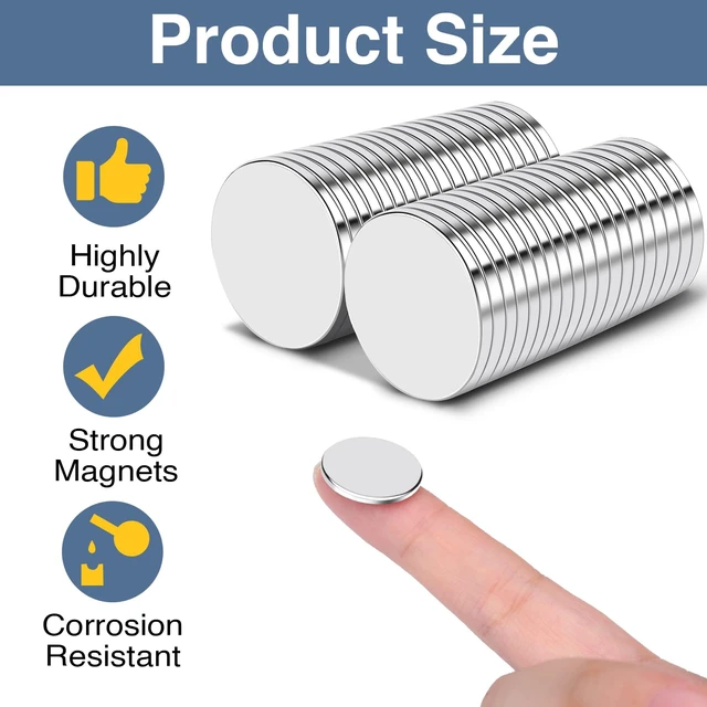 Alt view image 4 of 6 - 40Pcs Strong Rare Earth Magnets, 20x2mm Neodymium Magnet Round Fridge Magnets, Powerful for Fridge, DIY, Building, Scientific, Craft, and Office