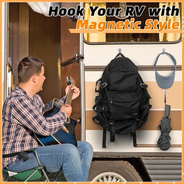Alt view image 4 of 7 - Magnetic Hooks for Cruise Cabins, 70 LBS Magnetic Hooks, 20 Pack Outdoor Magnetic Hooks with Swivel Carabiner, Magnet Hooks for Hanging, Kitchen, Office, Home, School