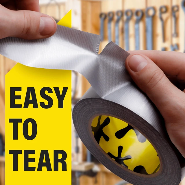 Alt view image 4 of 7 - 5 Pack Duct Tape Heavy Duty Waterproof - 2 In x 90 Ft - All-Weather, Silver, Easy to Tear, Strong Hold, No Residue, Gray Bulk Waterproof Tape for Repairs, DIY, Sealing, B2B, Home, Office, Outdoor Use