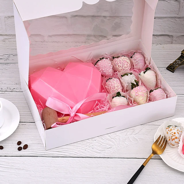 Alt view image 3 of 6 - 30-Pack Bakery Boxes with Window, 12" x 8" x 2.5", Cookie Boxes, Auto-Popup Treat Boxes for Pies, Muffins, Donuts and Pastries (White)