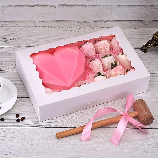 Alt view image 4 of 6 - 30-Pack Bakery Boxes with Window, 12" x 8" x 2.5", Cookie Boxes, Auto-Popup Treat Boxes for Pies, Muffins, Donuts and Pastries (White)