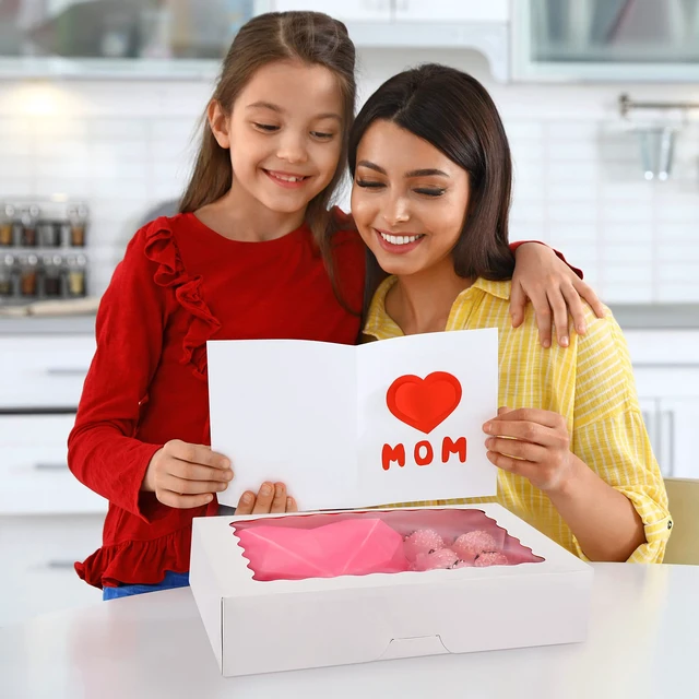 Alt view image 6 of 6 - 30-Pack Bakery Boxes with Window, 12" x 8" x 2.5", Cookie Boxes, Auto-Popup Treat Boxes for Pies, Muffins, Donuts and Pastries (White)