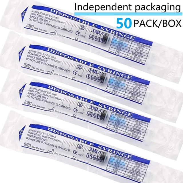 Alt view image 4 of 7 - Luer lock 3ml 23Ga 5/8 Inch(15.8mm), 50 Pack Sterile Lab Utensils for Scientific Research, Industrial Dispensing or Liquid Measuring