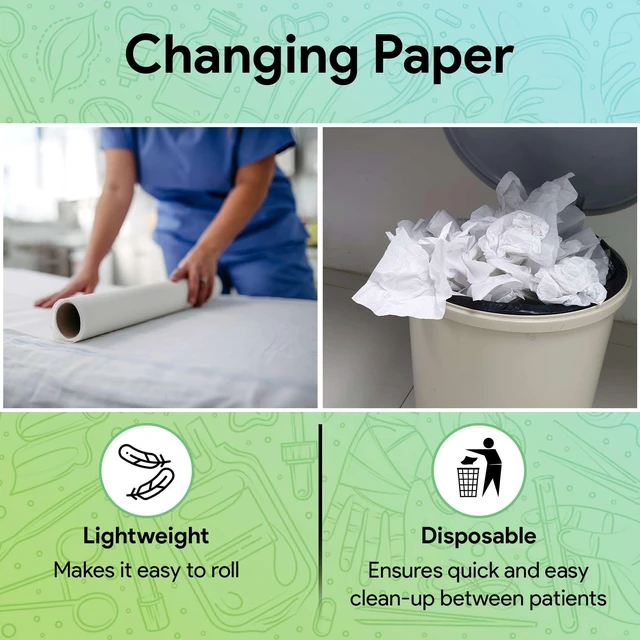 Alt view image 3 of 6 - Medical Exam Table Paper 17"x125 Feet - 2 Rolls of Disposable White Table Paper Rolls for Doctor's Offices, Chiropractors, and More - Latex Free Bed Sheet