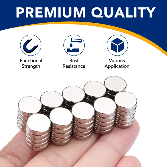 Alt view image 2 of 7 - 50Pcs Small Refrigerator Magnets, 10x3mm Round Rare Earth Magnet Mini Tiny Neodymium Strong Magnets for Crafts, DIY, Fridge, Miniatures, Whiteboard, Office, Kitchen, Dry Erase Board